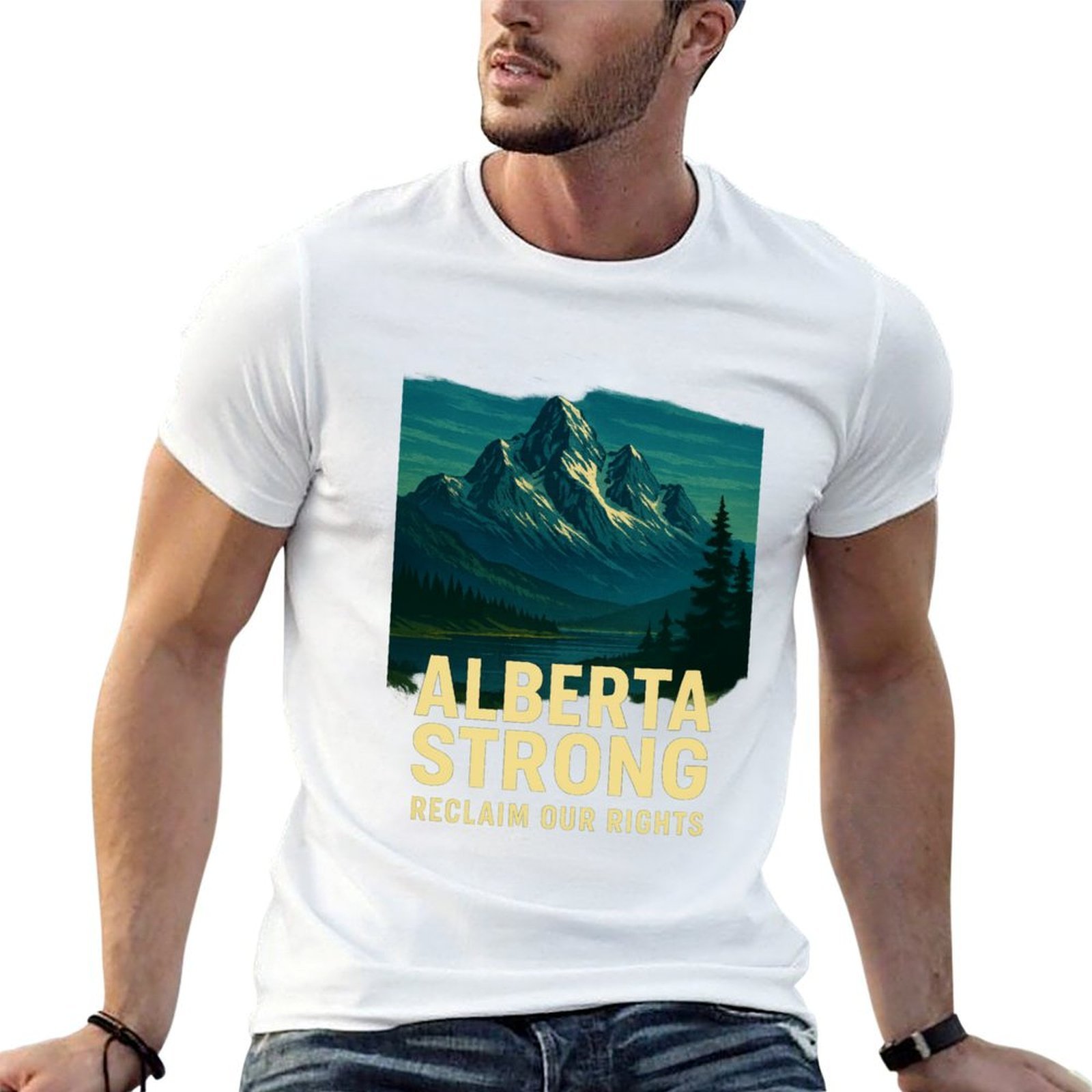 Alberta Lighting & Decor Photos - Alberta Strong T-shirt casual leggera estiva