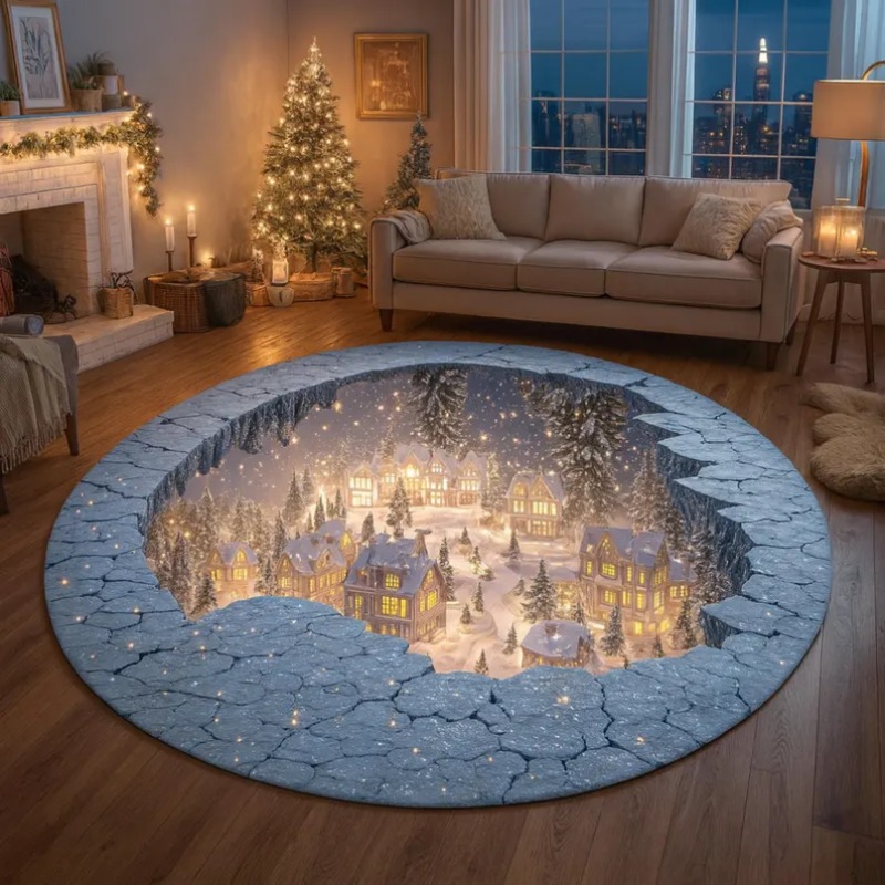 Outdoor Lighting Decor Ideas - Tappeto per villaggio di Natale 3D