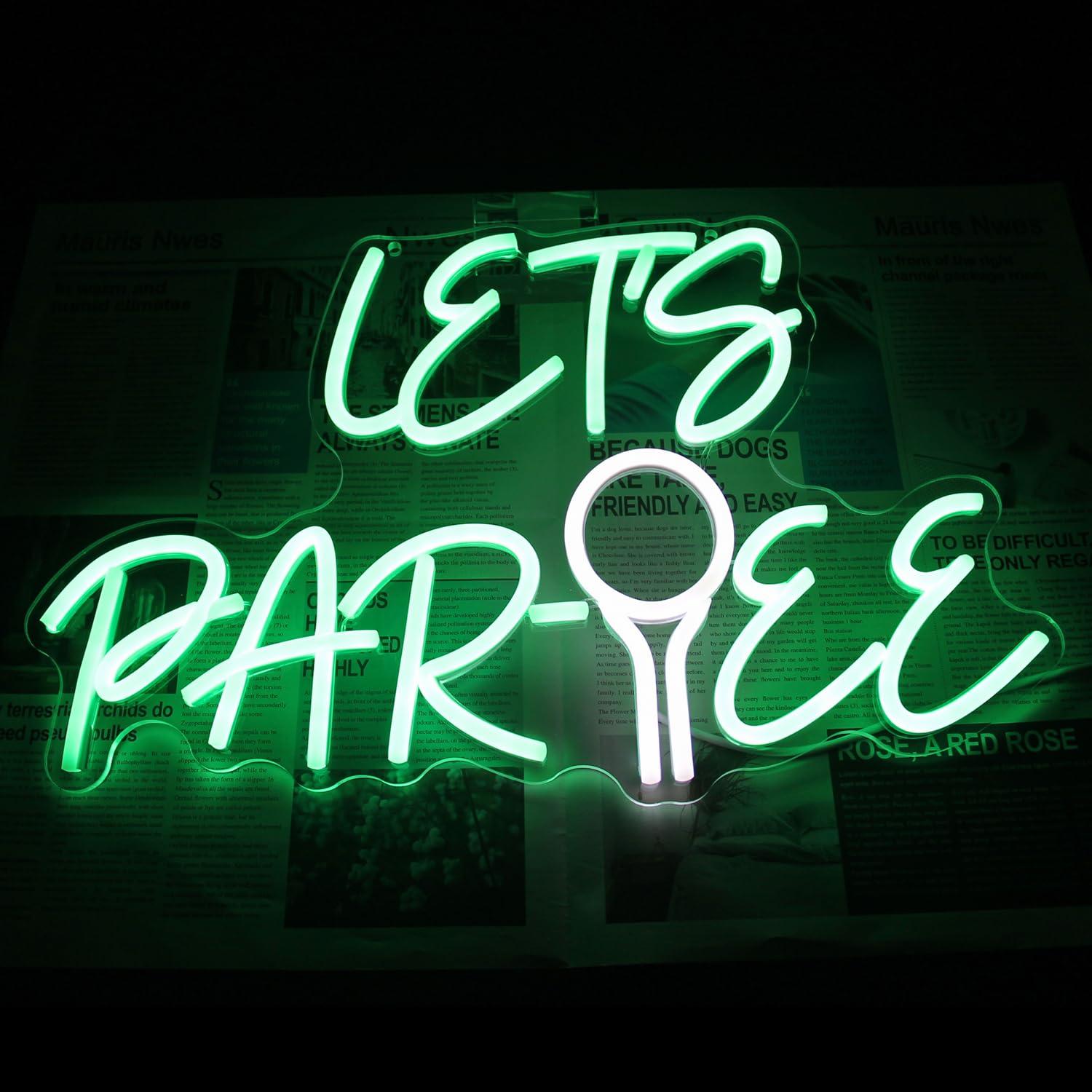 Insegna al Neon 'Let's Par Tee - Wall Decor Lighting recensione e prezzo