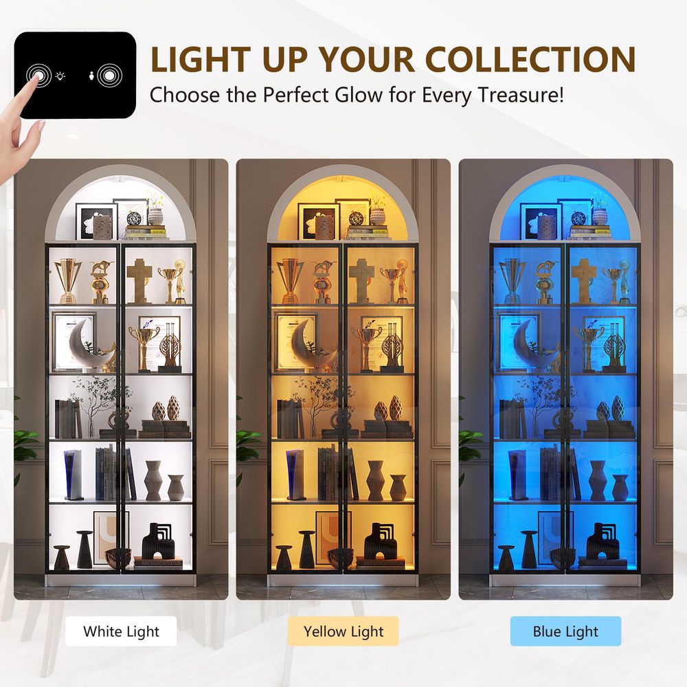 Vetrina con ante e ripiani reg - Lighting & Home Decor Studio Photos recensione e prezzo